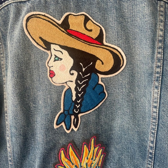 Custom Patch Western Denim Jean Jacket - Picture 11 of 12